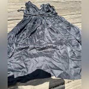 Elegant Black Sleeveless Dress DKNY SZ12, silk 94 %, V neck